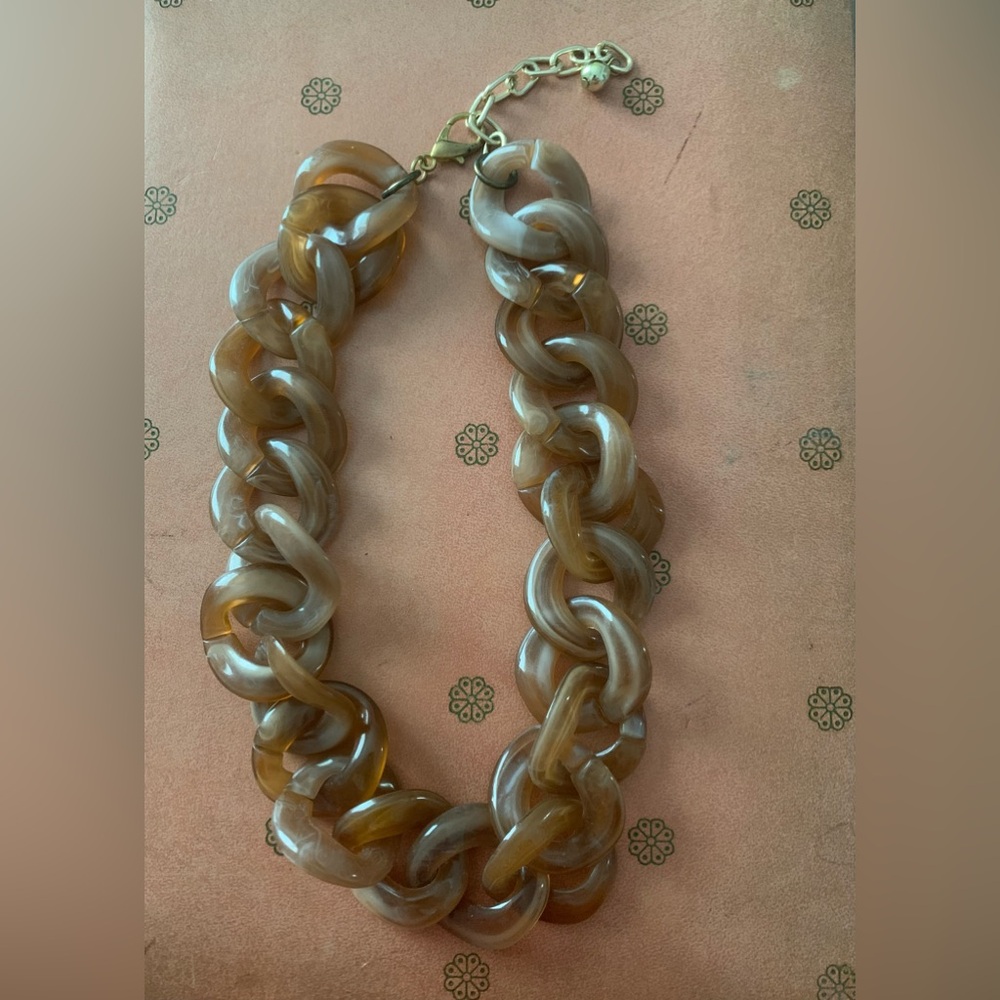 Chunky Brown Acrylic Chain Necklace